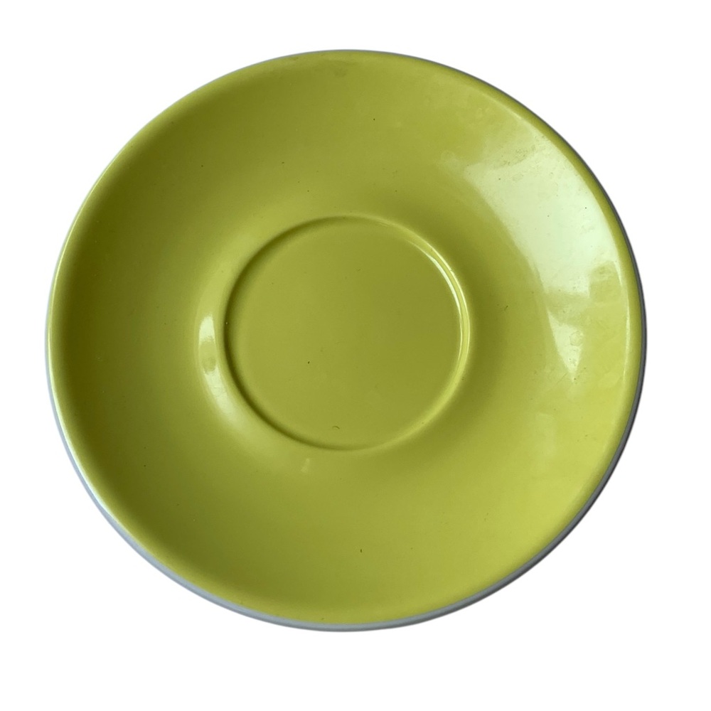 NEW LATTE Yellow & White COFFEE Cup and Saucer Set 12 OZ Spring Summer Kitchen - Picture 4 of 5